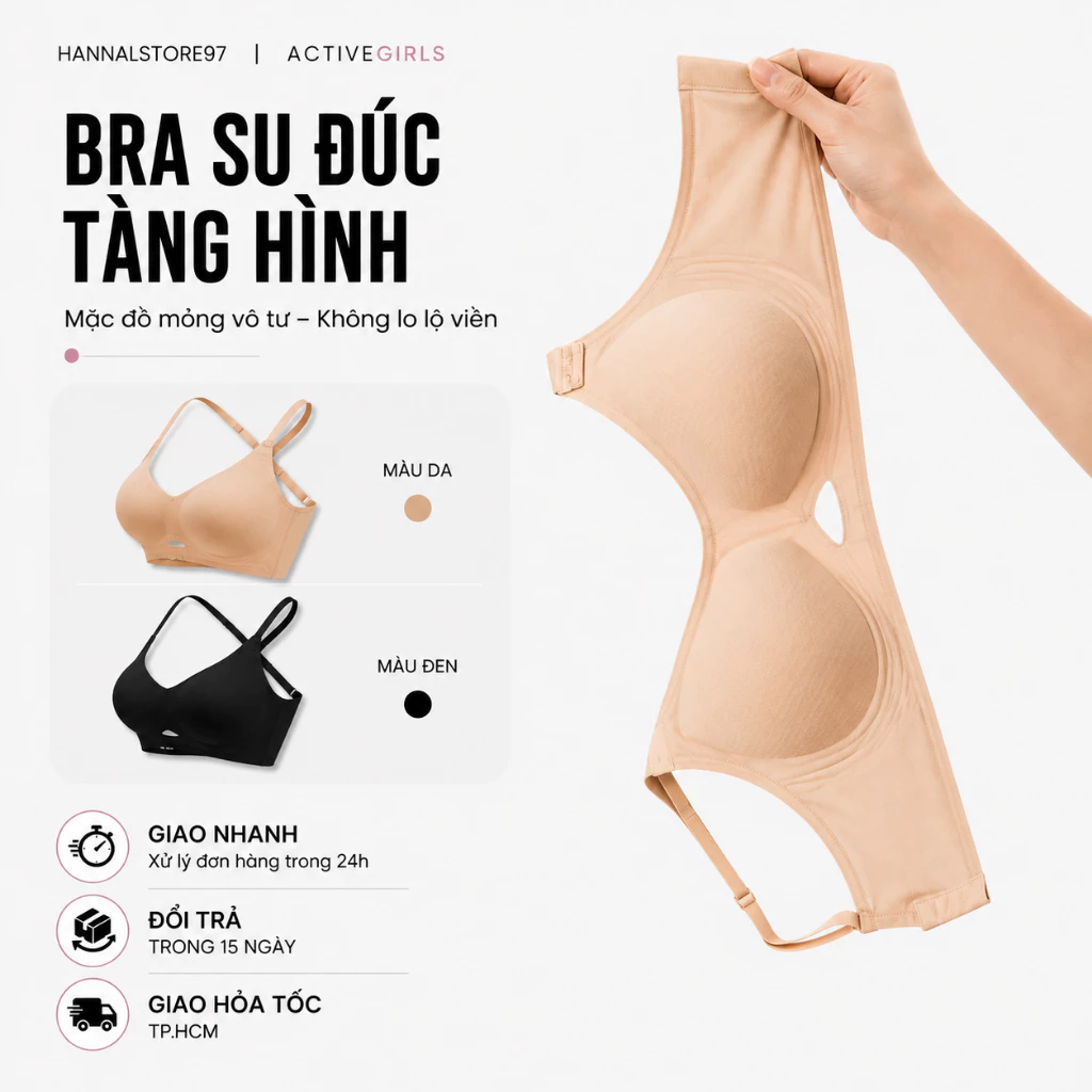 Áo Lót Nữ – Áo Bra Su Đúc Không Gọng - Chất Mềm Mát Có Mút – Hannal Store 97- 228