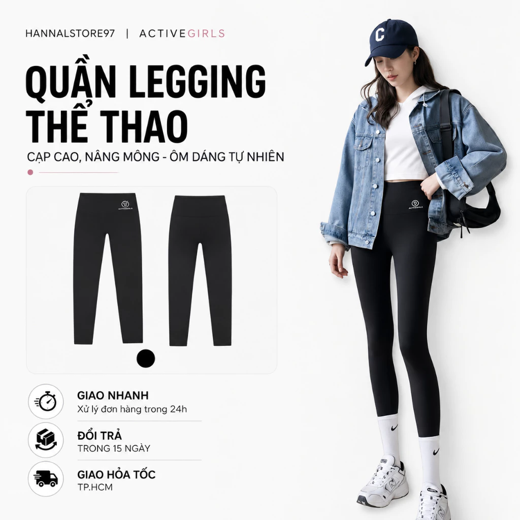 Quần Legging Nữ - Chất Su Đúc 7.0 – Nâng Mông, Tôn Dáng, Co Giãn Tốt | Hannal Store 97 - Legging dài