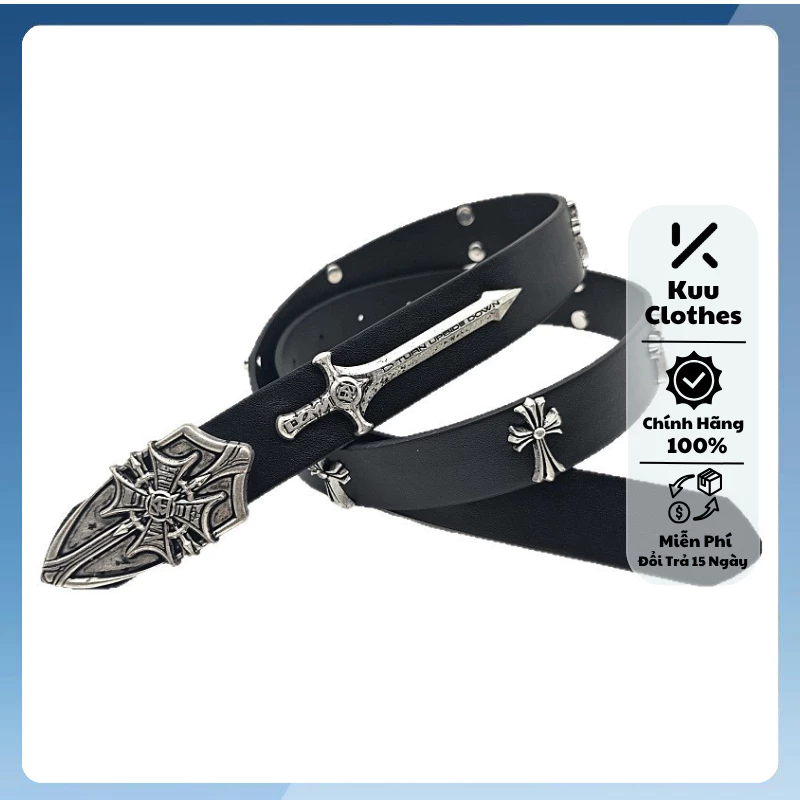 Thắt Lưng Nam Unisex Khóa Kim Loại Thiết Kế Độc Đáo, Phong Cách Vintage, Cá Tính, Dễ Phối Đồ Kuu