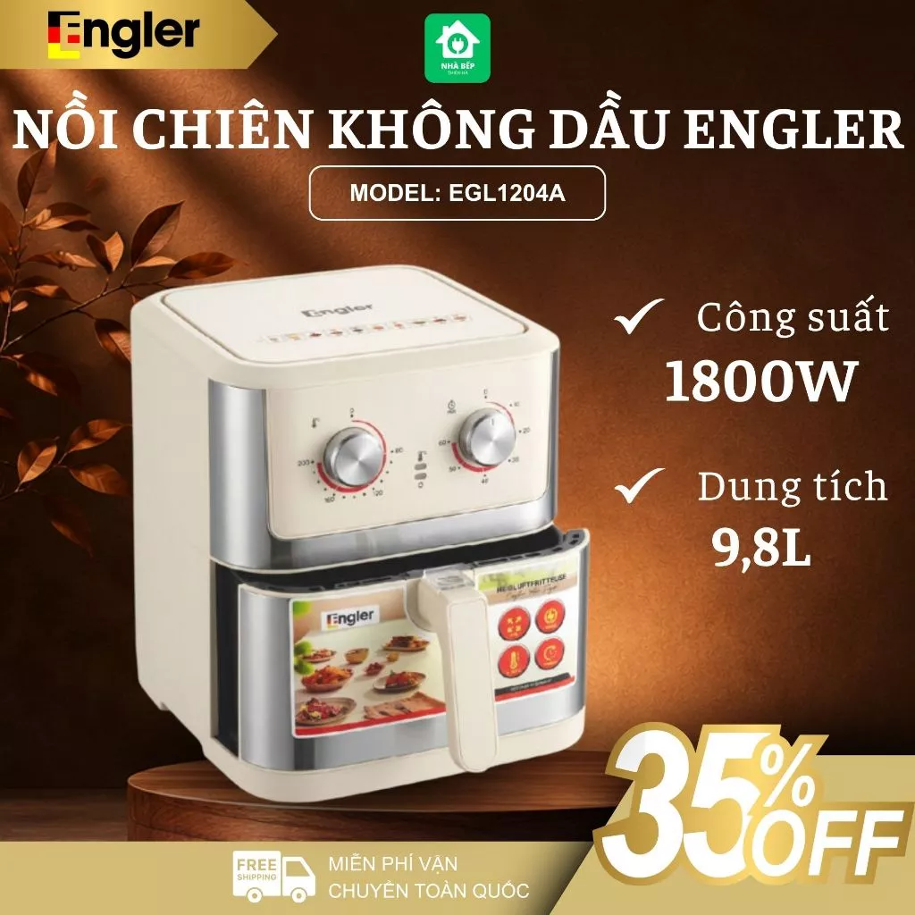 Nồi Chiên Không Dầu Engler EL221 Công Suất 1800W, Dung Tích 9.8L Chiên Nướng Đa Năng - Nhà Bếp Thiên Hà