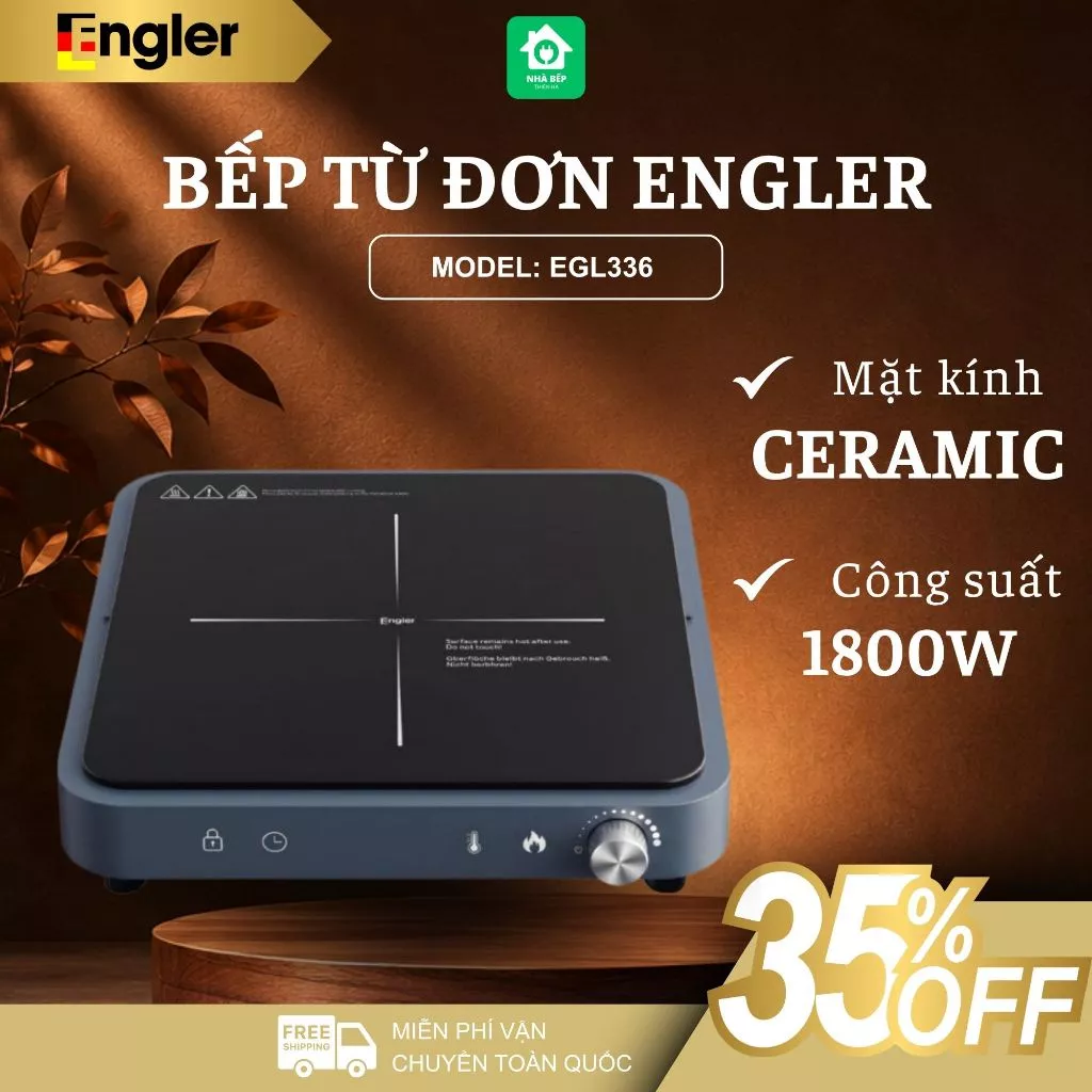 Bếp từ đơn Engler EGL336 công suất 1500W, bếp điện từ đơn mặt kính bếp từ pha lê dẫn nhiệt nhanh - Nhà Bếp Thiên Hà