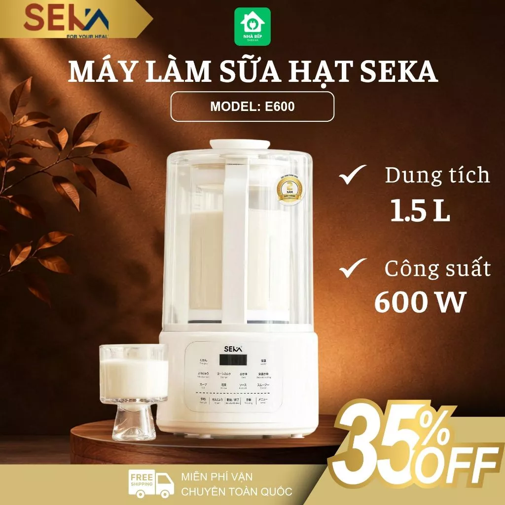 Máy Làm Sữa Hạt Seka E600 Dung Tích Lớn 1.75 Lít, Xay Nấu Đa Năng Tự Động - Nhà Bếp Thiên Hà