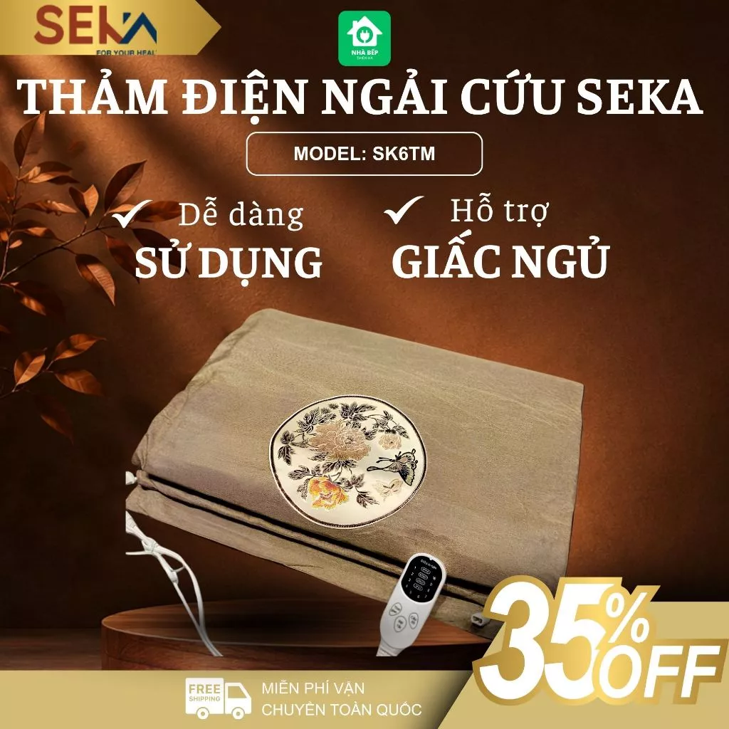 Thảm Điện Ngải Cứu Seka SK6TM Giữ Ấm Cơ Thể Hỗ Trợ Lưu Thông Khí Huyết, Giảm Đau Mỏi - Nhà Bếp Thiên Hà
