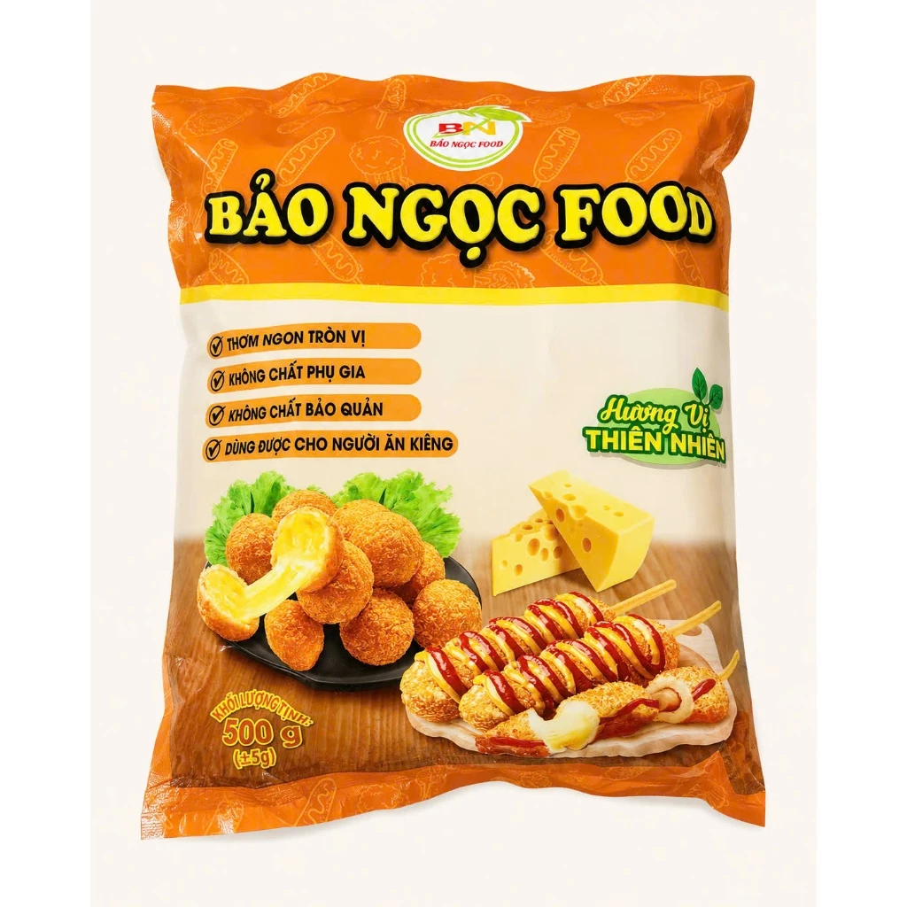 Hot Dog Phô Mai Kéo Sợi Hàn Quốc, Hotdog Phô Mai Bảo Ngọc Siêu Ngon