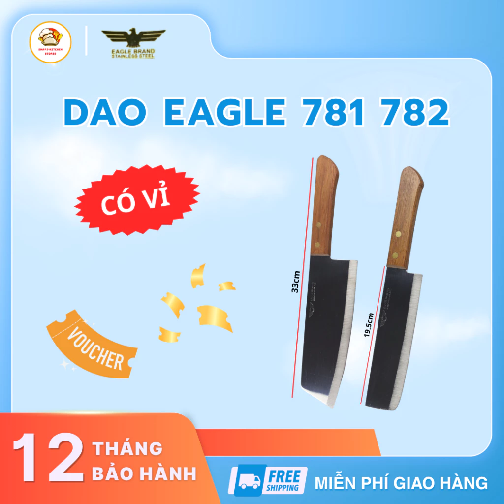 Dao Eagle 781 782 Chất Liệu Thép Không Gỉ Lưỡi Giao Sắc Bén Sử Dụng Nhà Bếp An Toàn - Smart Kitchen Store