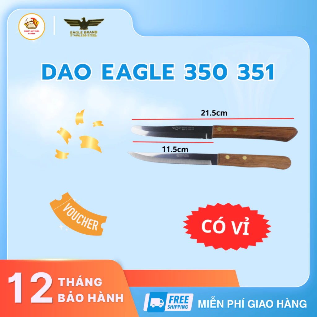 Dao Gọt Hoa Quả Eagle 350 351 Chính Hãng Dao Gọt Trái Cây Cán Gỗ  Siêu Bén Chống Gỉ - Smart Kitchen Stores