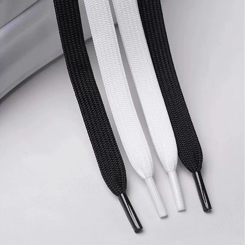 [Siêu Rẻ] 1 Cặp Dây Giày Thể Thao Sneaker Nam Nữ Trắng Đen Bản Dẹp Dệt Kim 2 Lớp