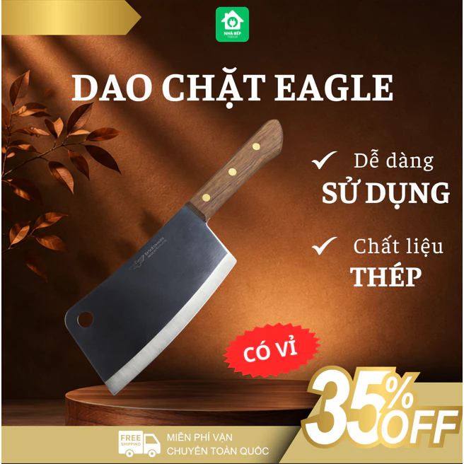 Dao Chặt Eagle 19cm Có Vỉ Thép Không Gỉ Siêu Bền, Siêu Tiện Lợi, Phù Hợp Cho Mọi Căn Bếp Gia Đình - Nhà Bếp Thiên Hà