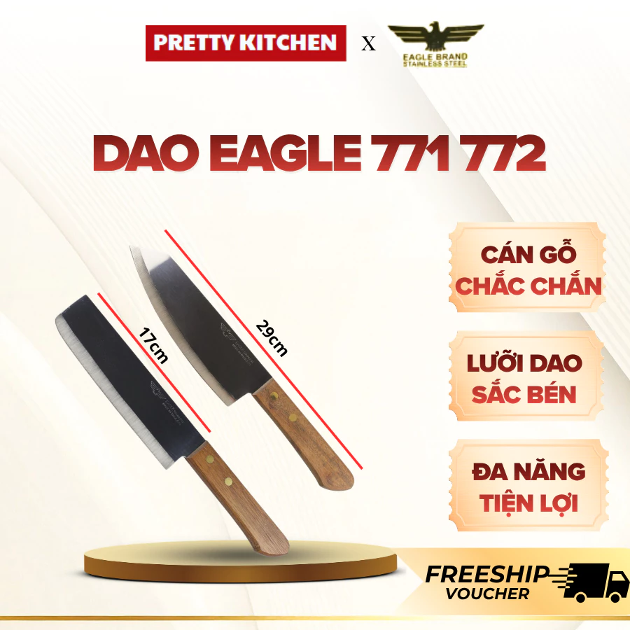 Dao Eagle 771 772 Chuyên Dụng Cho Nhà Hàng, Thái Lọc Thịt Cá Nhanh Chóng - Pretty Kitchen