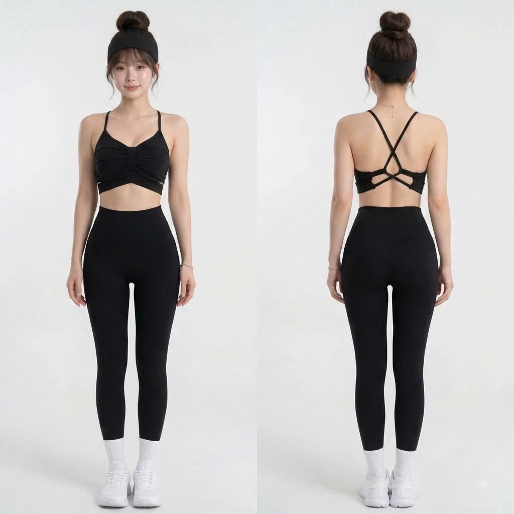 Bộ tập Gym, Yoga, Erobic cho nữ chất LuLu hàng Quảng Châu cao cấp BT909