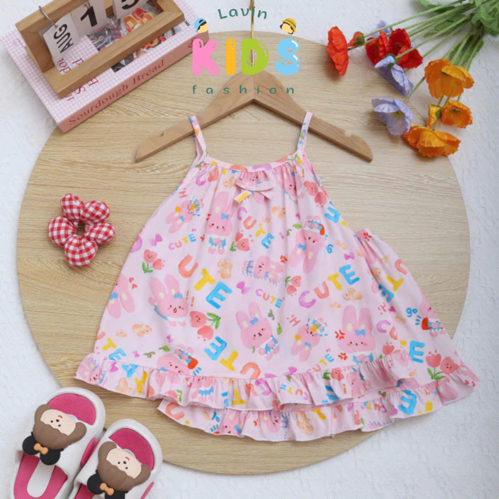 Bộ tole bé gái 2 dây xinh xắn size Lavin Kids 6-18kg mềm mịn, thoáng khí, ít co rút