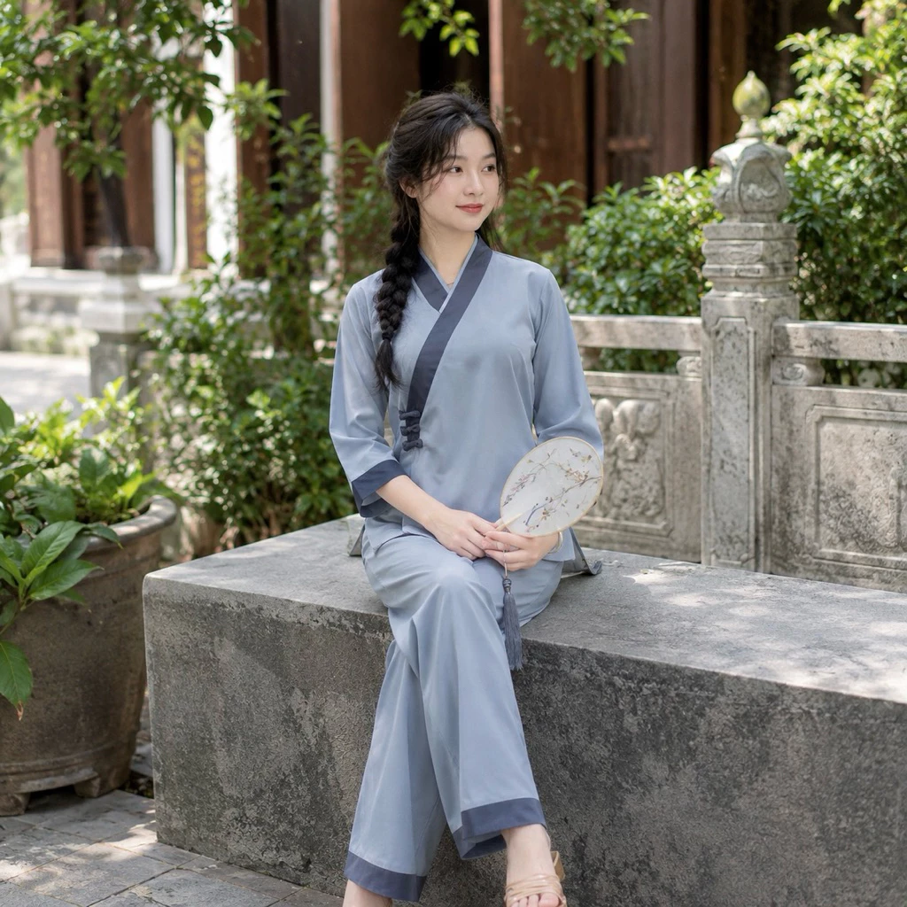 Đồ lam đi chùa cho nữ trang nhã Kate Lụa xéo nhật TUỆ KHANH