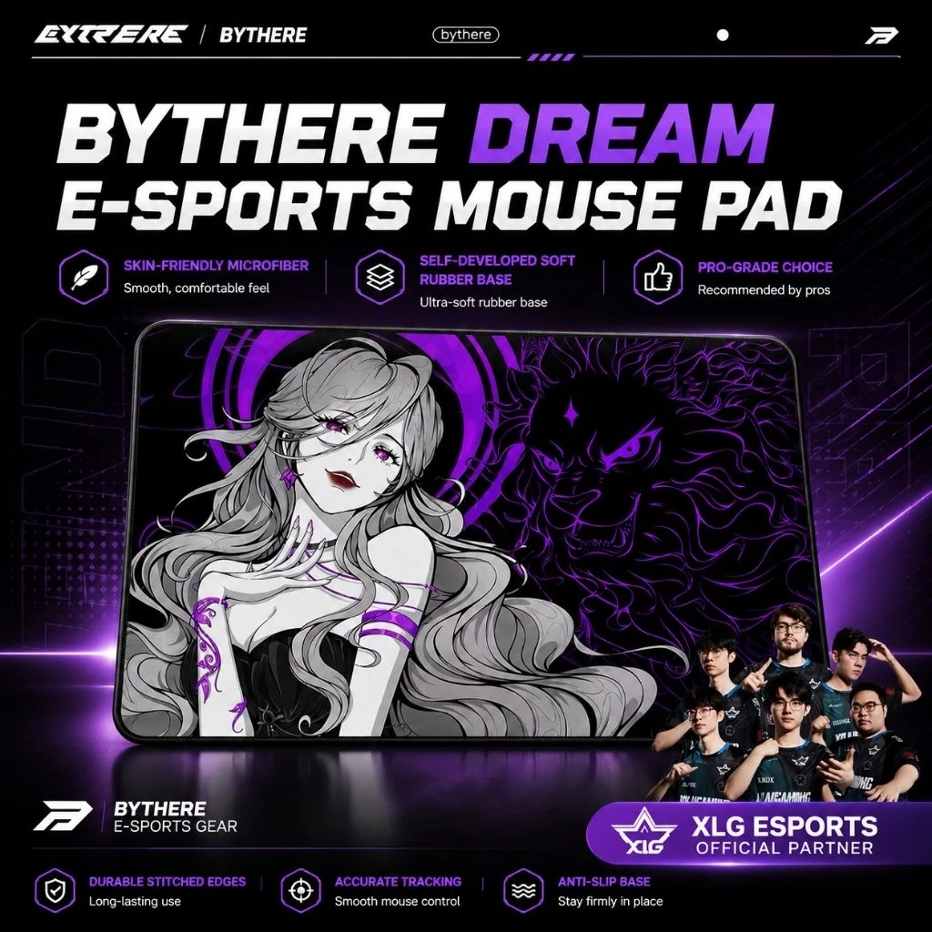 🎯 [CHÍNH HÃNG – SIZE LỚN 42×49] Lót Chuột Gaming Bythere Control Dệt Dọc – Clone Type99 | Chống Nước, XSOFT Chống Trượt