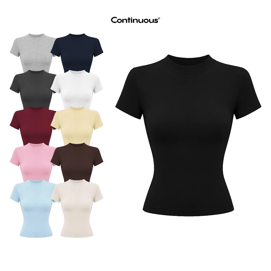 Áo thun trơn Baby tee ôm body dáng dài CONTINUOUS