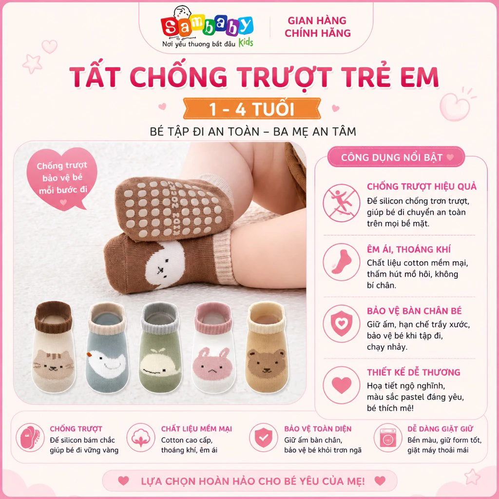 Tất chống trượt Robibabi siêu KUTE TAT 003