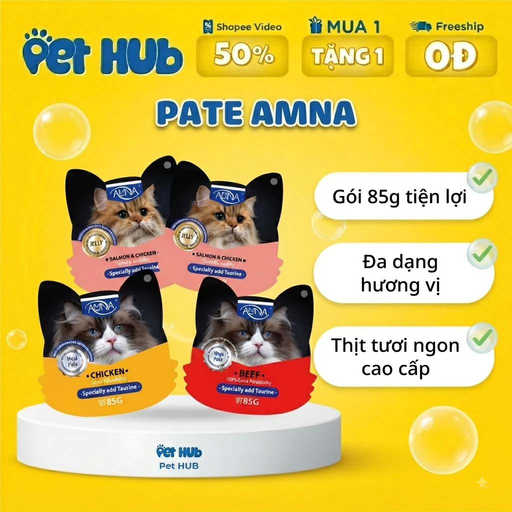 Pate AMNA Gói 85g Dành Cho Mèo Mọi Lứa Tuổi