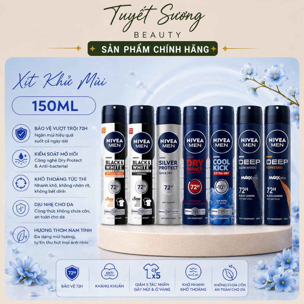 XỊT NGĂN MÙI NIVEA MEN (150ml) - HÀNG CHÍNH HÃNG