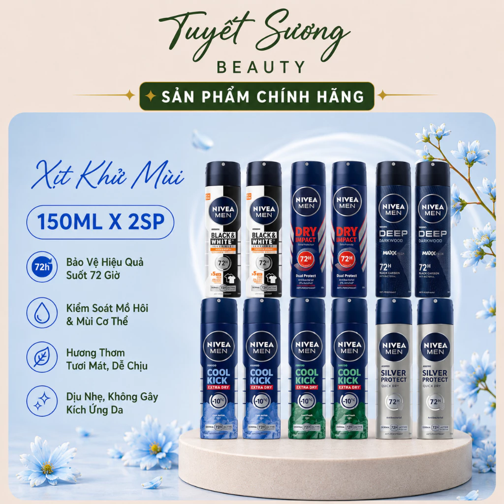 Bộ 2 Xịt Ngăn Mùi NIVEA MEN (150ml x 2)