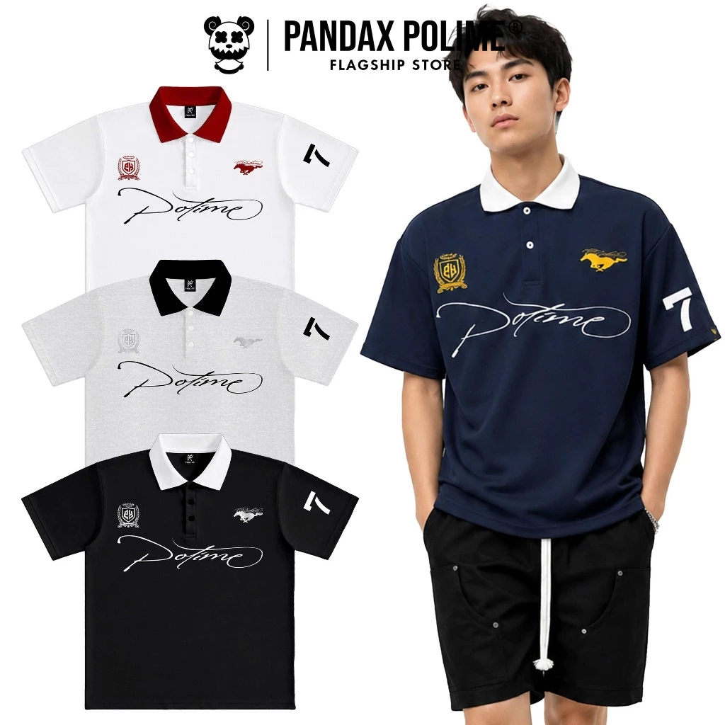 Áo polo 310gsm clean fit thêu nổi áo thun cổ bẻ from rộng oversize nam nữ vải pcgen px pandax polime