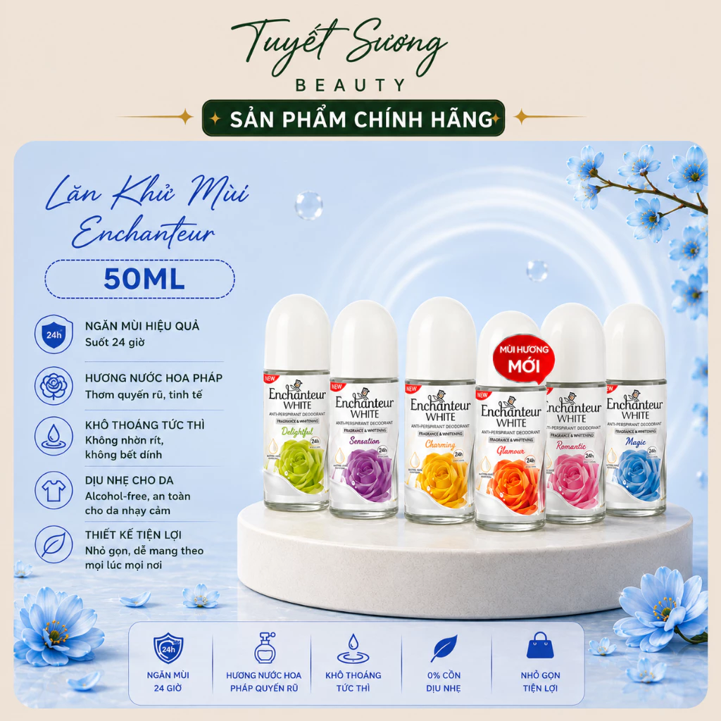 LĂN khử mùi Trắng Da Enchanteur 25ml/50ml