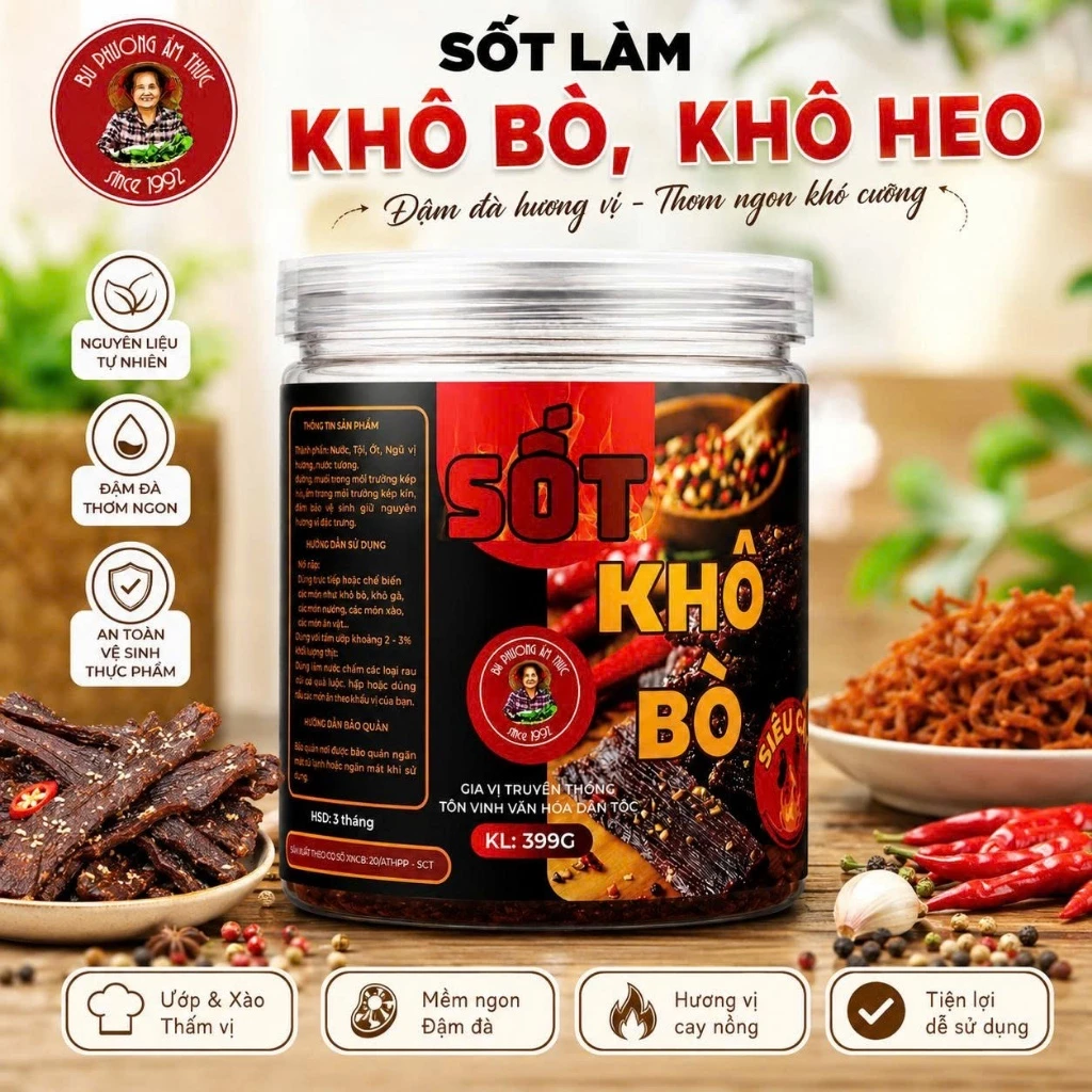 Gia Vị Sốt Làm Khô Bò, Khô Heo - Thương Hiệu Bu Phương Ẩm Thực (Không Chất Bảo Quản)