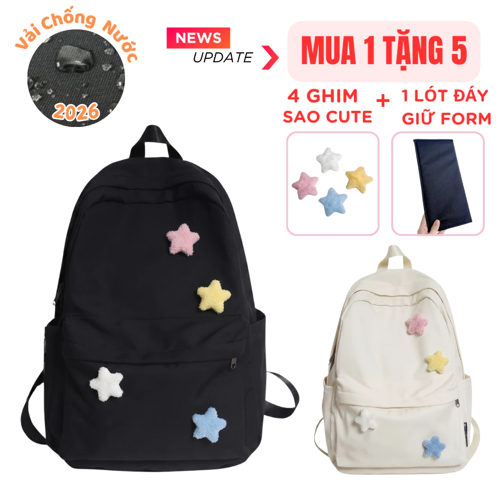 Balo đi học nam nữ cặp đi học nữ Ulzzang Hàn Quốc thời trang basic chống nước BL03