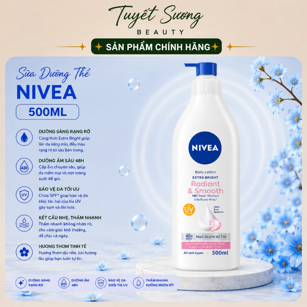 Sữa Dưỡng Thể NIVEA 8 Super Foods Dưỡng Sáng Da & Mịn Da 500 ml
