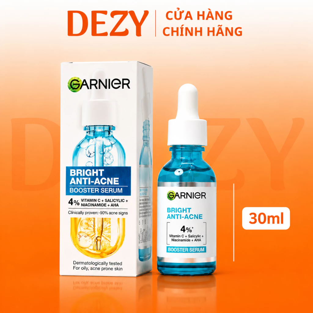 [Xả Kho Date T4/27] Serum Garnier Bright Complete Anti-Acnes Booster 30ml Hỗ Trợ Giảm Mụn Sáng Da Dưỡng Da Dezy