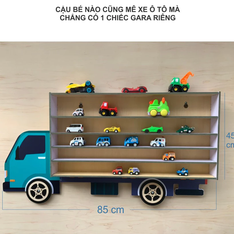 [Sale 50%]  Giá kệ để xe ô tô đồ chơi mini, xe tomica, xe ô tô hotwheel, lego bằng gỗ, xe tải Happykids