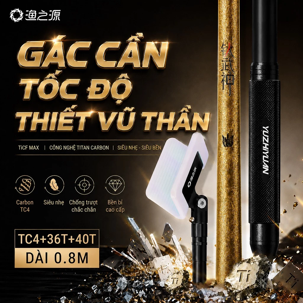 Gác Cần Tốc Độ Thiết Vũ Thần Gác Cần Câu Carbon 36T 40T Cao Cấp Độ Cứng Cao Đầu Gác Nâng Cấp Bản Lớn