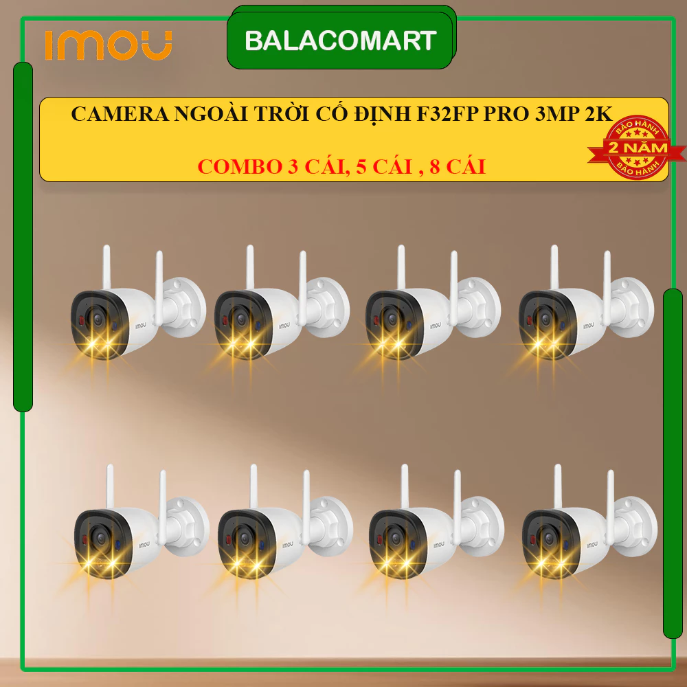Combo 3, 5, 8 cái Camera imou ngoài trời F32FP PRO 3MP 2K có màu ban đêm