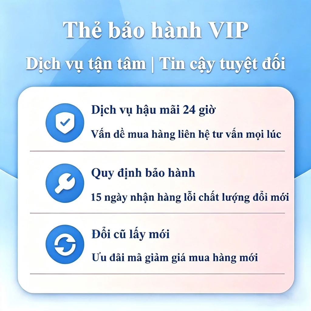 Hỗ trợ sau bán hàng Thẻ bảo hành VIP 24H
