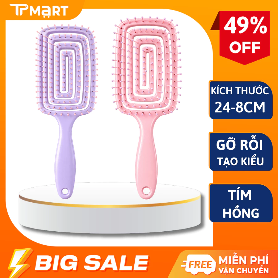 Lược gỡ rối tóc tạo kiểu tóc phồng, chải tóc massage da đầu, thoáng khí êm ái