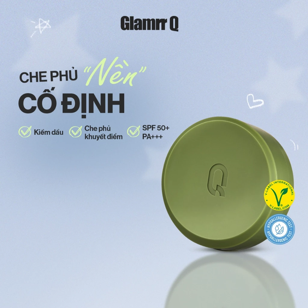 [GLAMRR Q x KOL] Phấn Nước Che Phủ GLAMRR Q Vegan Super Cover Cushion SPF50+/PA+++ (1 lõi x 15g)