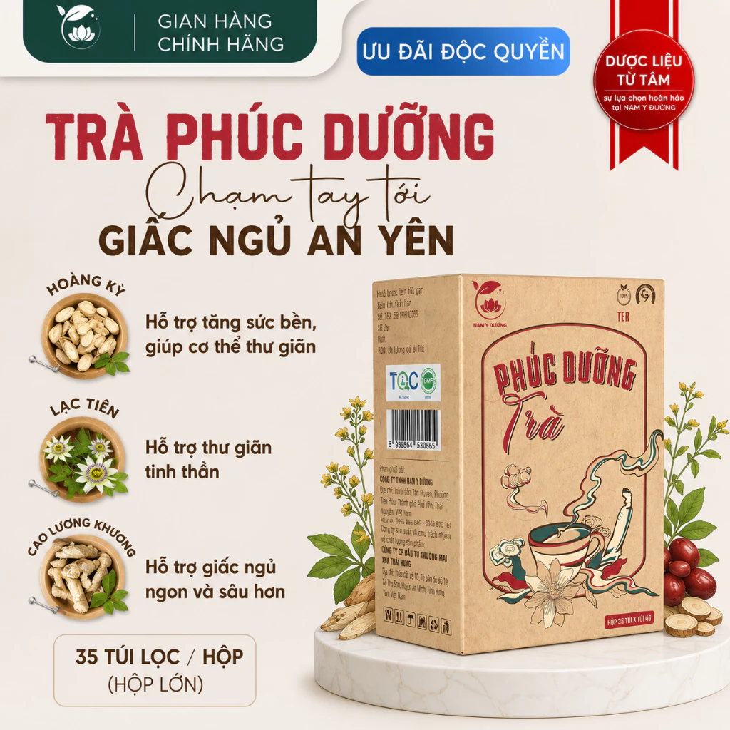 Nam Y Đường - Phúc Dưỡng Trà Thảo Mộc Chuẩn Y Học Cổ Truyền, Thanh Lọc Cơ Thể, Dưỡng Sức Khỏe Toàn Diện