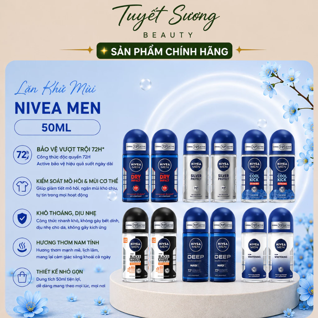 BỘ 2 LĂN NGĂN MÙI NIVEA MEN ( 50ML X 2 )