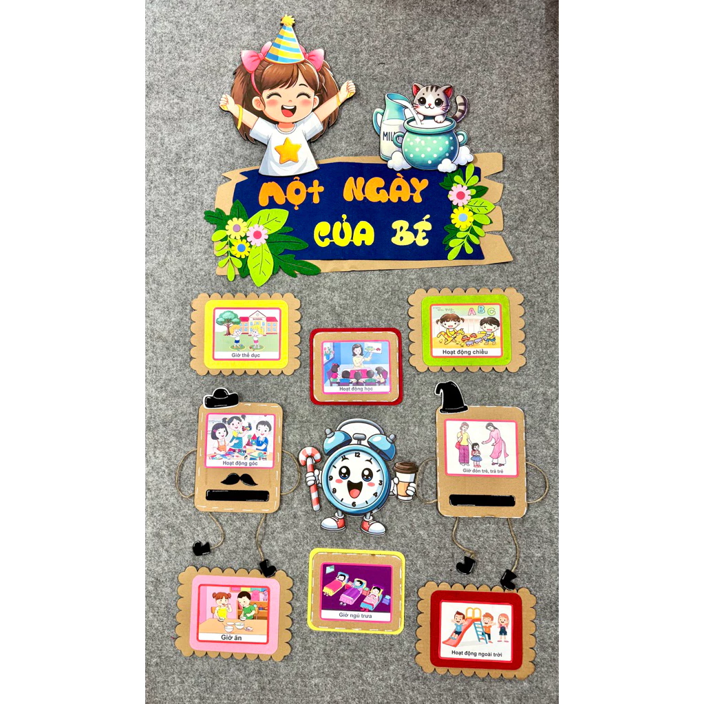 Một ngày của bé mầm non, trang trí mầm non một ngày của bé steam