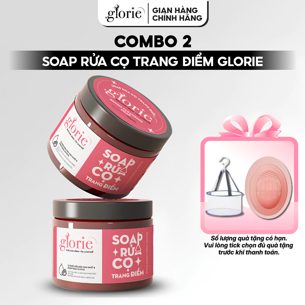 [TICK QUÀ TẶNG KÈM] [COMBO 2] Soap Rửa Cọ Trang Điểm Glorie - Hũ 130gram