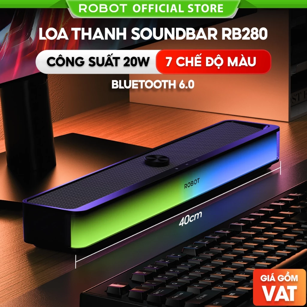 [ Sản phẩm mới ] Loa Thanh Soundbar Bluetooth ROBOT RB280 Công Suất 20W Bass Trầm Mạnh Mẽ