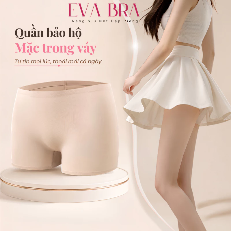 Quần Bảo Hộ Cao Cấp Dáng Đùi Boxer Dáng Ngắn Mặc Trong Váy Su Đúc Không Lộ EvaNipples 806