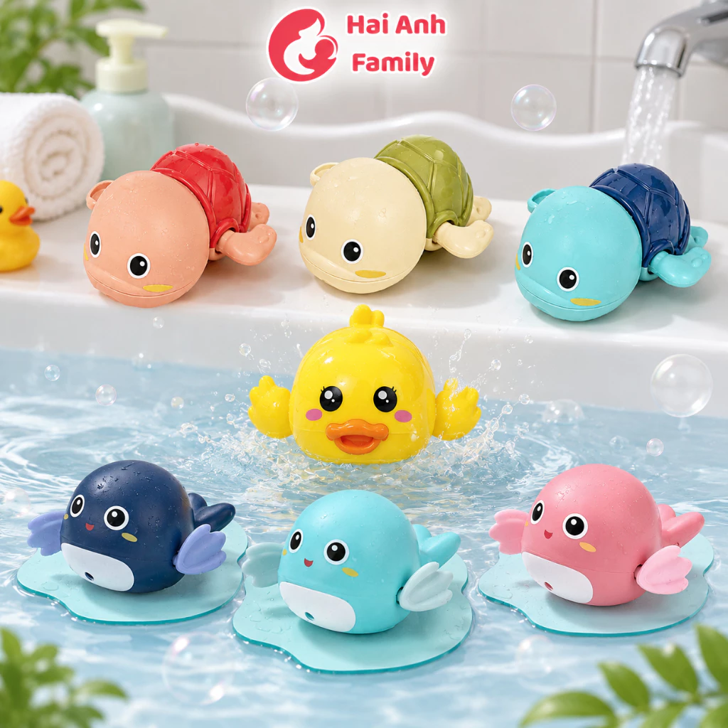 Đồ Chơi Nhà Tắm Lên Dây Cót Cho Bé, Đồ Chơi Thả Nước Nhiều Mẫu Ngộ Nghĩnh