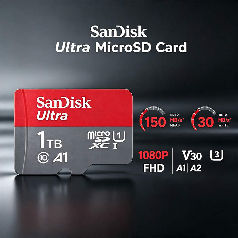 Thẻ nhớ Micro SD SanDisk Ultra 16GB-1TB A1 Thẻ TF tốc độ cao quay cho điện…
