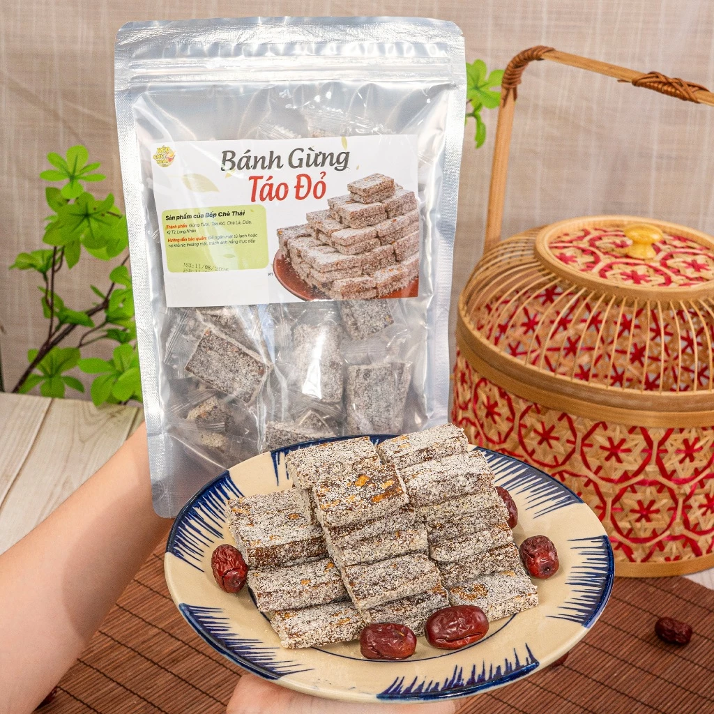 Bánh Gừng Táo Đỏ Không Đường 500g – Kẹo Gừng Dẻo Táo Đỏ, Vị Ngọt Dịu – Bếp Chè Thái