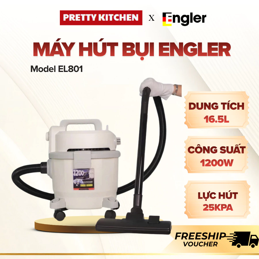 Máy Hút Bụi Công Nghiệp Engler EL801 Công Suất Khủng, Dung Tích Lớn Tích Hợp Vừa Hút Vừa Thổi - Pretty Kitchen