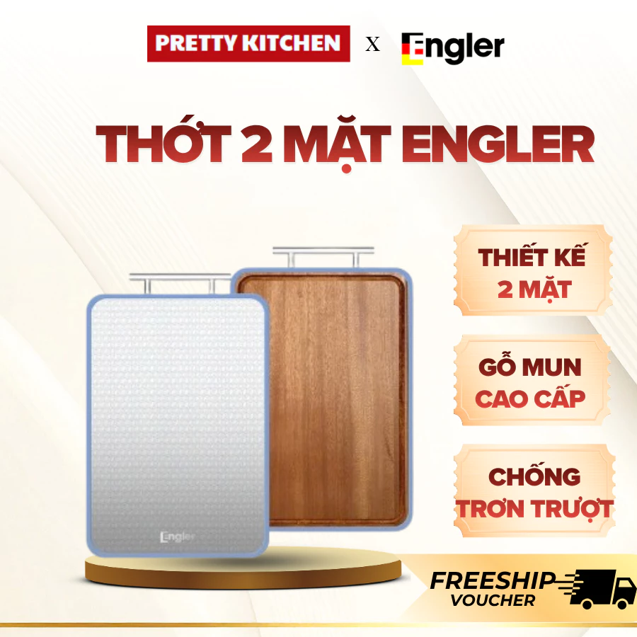 Thớt 2 mặt Engler EL8115, thớt đa năng chất liệu cao cấp kháng khuẩn chống nấm mốc chống trầy xước - Pretty Kitchen