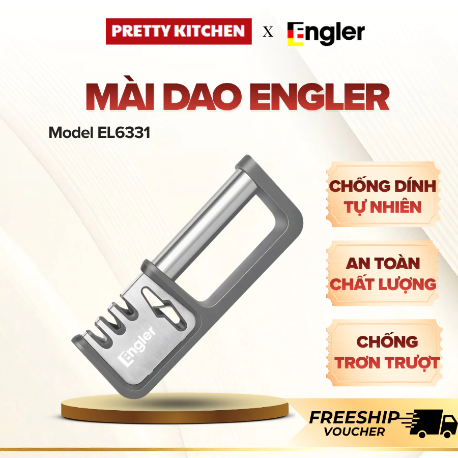 Dụng Cụ Mài Dao Engler EL6331 Thiết Kế 3 Cấp Độ Mài, Tay Cầm Chống Trượt, Phù Hợp Nhiều Loại Dao - Pretty Kitchen