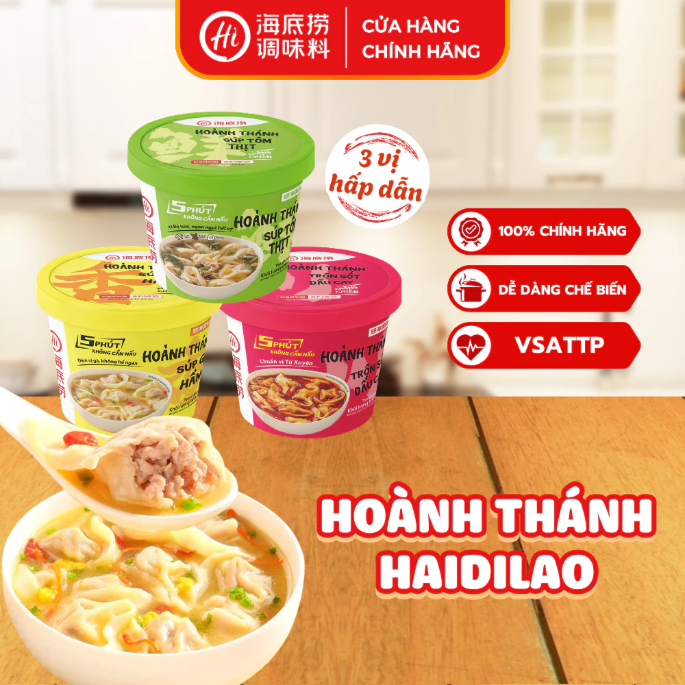 Hoành Thánh Tươi Haidilao Nhân Ngon Vỏ Mỏng, Tiện Lợi Dễ Mang Theo [live]