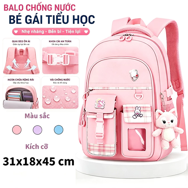 [sale sốc] Balo đi học cho bé chống nước siêu nhẹ, Balo chống nước thiết kế siêu nhẹ, Thiết Kế Chống Gù Giảm Tải.4189
