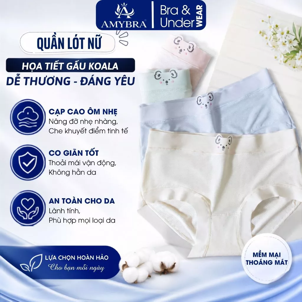 Quần Lót Nữ Su Đúc AMYBRA L718 Không Lộ Viền Co Giãn Thoáng Mát Đáy Cotton Kháng Khuẩn Mặc Hằng Ngày