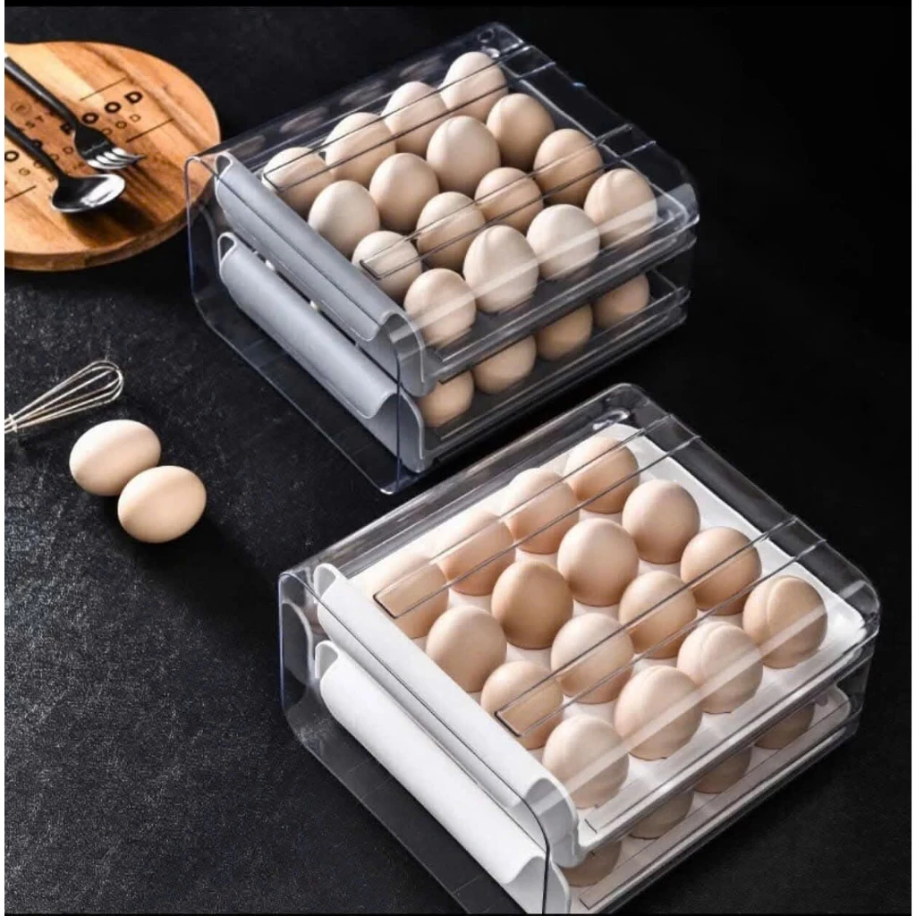 Hộp Đựng Trứng 2 Tầng 40 Quả Chất Liệu Nhựa Cao Cấp Tiện Lợi - DIDOOGLT